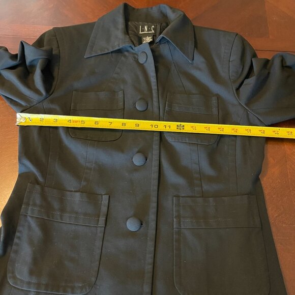 Womens Black Button-Up Blazer Jacket Four Pockets I.N.C International Concepts - Picture 5 of 8